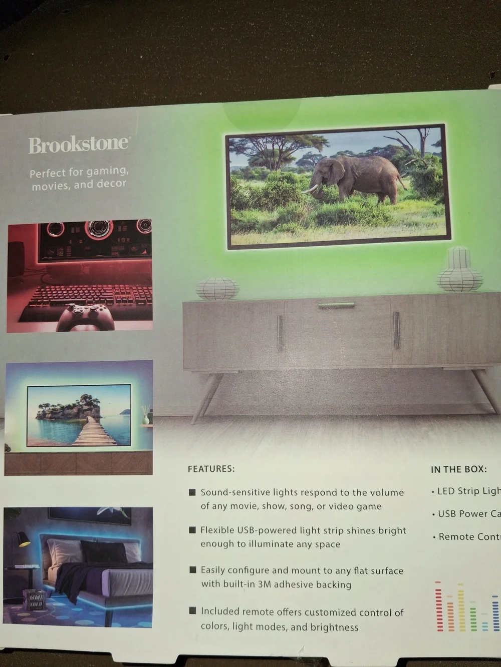 Brookstone Multi-Color Sound-Reactive LED Strip Lights